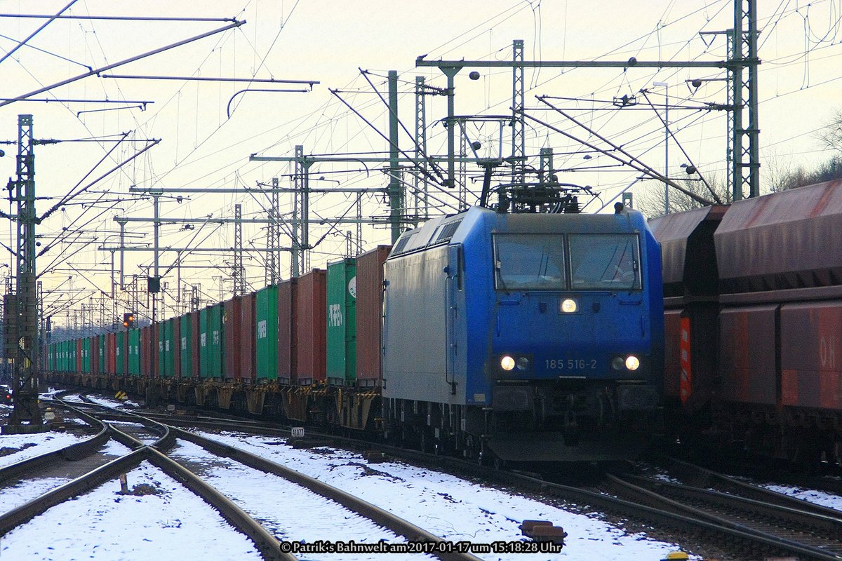 VPS 185 516 mit Containerzug am 17.01.2017 in Hamburg-Harburg