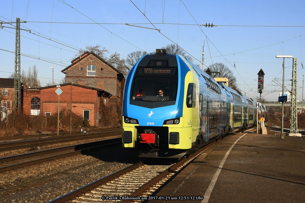 Westfalenbahn ET610 als RE70 nach Bielefeld Hbf am 21.01.2017 in Minden (Westf.)