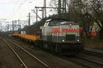 STRABAG 203 841 mit Res-Ganzzug am 09.03.2017 in Hamburg-Harburg