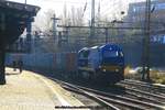 Vossloh G2000 mit Containerzug am 29.11.2016 in Hamburg-Harburg