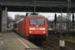 DB 101 038 mit IC 2371 am 23.01.2017 in Hamburg-Harburg