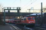 BTE 110 491 mit Dbz nach Hamburg-Langenfelde am 05.12.2016 um 14:47 Uhr in Hamburg-Harburg