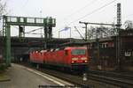 DB 143 831 + DB 143 326 Lz am 08.02.2016 in Hamburg-Harburg