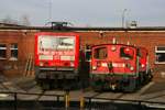 DB 143 177 & 335 671 abgestellt im RAW Cottbus am 04.03.2017