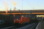 185 144 mit Kesselwagenzug am 05.12.2016 in Hamburg-Harburg