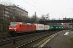 DB 145 050 mit Containerzug am 02.02.2017 in Hamburg-Harburg