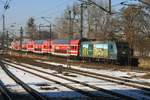 DB 146 010 schiebt S1 nach Meißen am 04.02.2017 in Dresden Hauptbahnhof