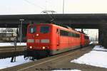 DB 151 126 + DB 151 113 mit Erzwagenzug am 18.01.2017 in Hamburg-Harburg