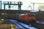 DB 152 059 mit Containerzug am 17.01.2017 in Hamburg-Harburg