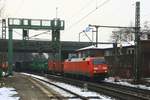 DB 152 090 mit Containerzug am 18.01.2017 in Hamburg-Harburg