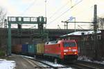 152 098 mit Containerzug am 19.01.2017 in Hamburg-Harburg