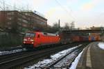 152 106 mit Containerzug am 19.01.2017 in Hamburg-Harburg