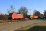 DB 152 158 mit KT 50152 am 27.01.2017 in Neukloster (Kreis Stade)