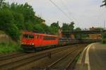 DB 155 218 mit Drathrollenzug am 08.07.2016 in Hamburg-Harburg