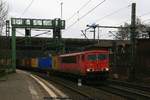 DB 155 212 mit Containerzug am 01.03.2017 in Hamburg-Harburg