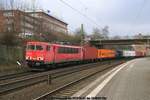 DB 155 212 mit Containerzug am 01.03.2017 in Hamburg-Harburg