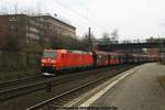 DB 185 144 mit Kohlewagenzug am 08.02.2016 in Hamburg-Harburg