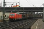 DB 185 396 mit Rungenwagenzug am 17.02.2017 in Hamburg-Harburg