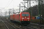 DB 185 332 + DB 185 329 Lz am 17.02.2017 in Hamburg-Harburg