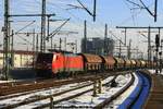 DB 189 006 mit Getreidewagenzug am 04.02.2017 in Dresden Hauptbahnhof