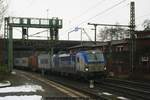 boxXpress 193 882 mit Containerzug am 01.02.2017 in Hamburg-Harburg