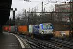 boxXpress 193 882 mit Containerzug am 17.02.2017 in Hamburg-Harburg