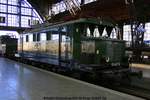 E44 046 abgestellt in Leipzig Hbf auf dem Museumsgleis am 04.03.2017