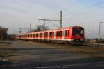 DB 474 142 + DB 474 136 als S3 nach Pinneberg am 27.01.2017 in Neukloster (Kreis Stade)