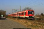 DB 474 129 + DB 474 127 als S3 nach Pinneberg am 15.02.2017 in Neukloster (Kreis Stade)