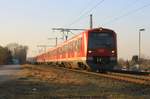 DB 474 140 + DB 474 143 als S3 nach Pinneberg am 15.02.2017 in Neukloster (Kreis Stade)