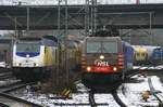 ME 246 005, HSL 185 600, 146 519 & evb 277 404 abgestellt am 20.01.2016 in Hamburg-Harburg 