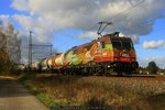 BRLL / HSL 185 602 mit Kesselwagenzug am 29.10.2016 in Dedensen-Gümmer auf dem Weg Richtung Osten 