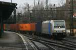 RAILPOOL 185 694 mit Containerzug am 17.02.2017 in Hamburg-Harburg