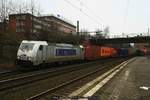 Metrans 386 010 mit Containerzug am 22.01.2017 in Hamburg-Harburg