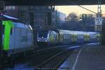 Captrain 185 650 trifft auf 246 005 mit RE5-Leerpark am 05.12.2016 in Hamburg-Harburg