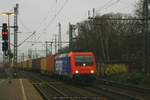 SBB Cargo 482 043 mit Containerzug am 13.12.2016 in Hamburg-Harburg